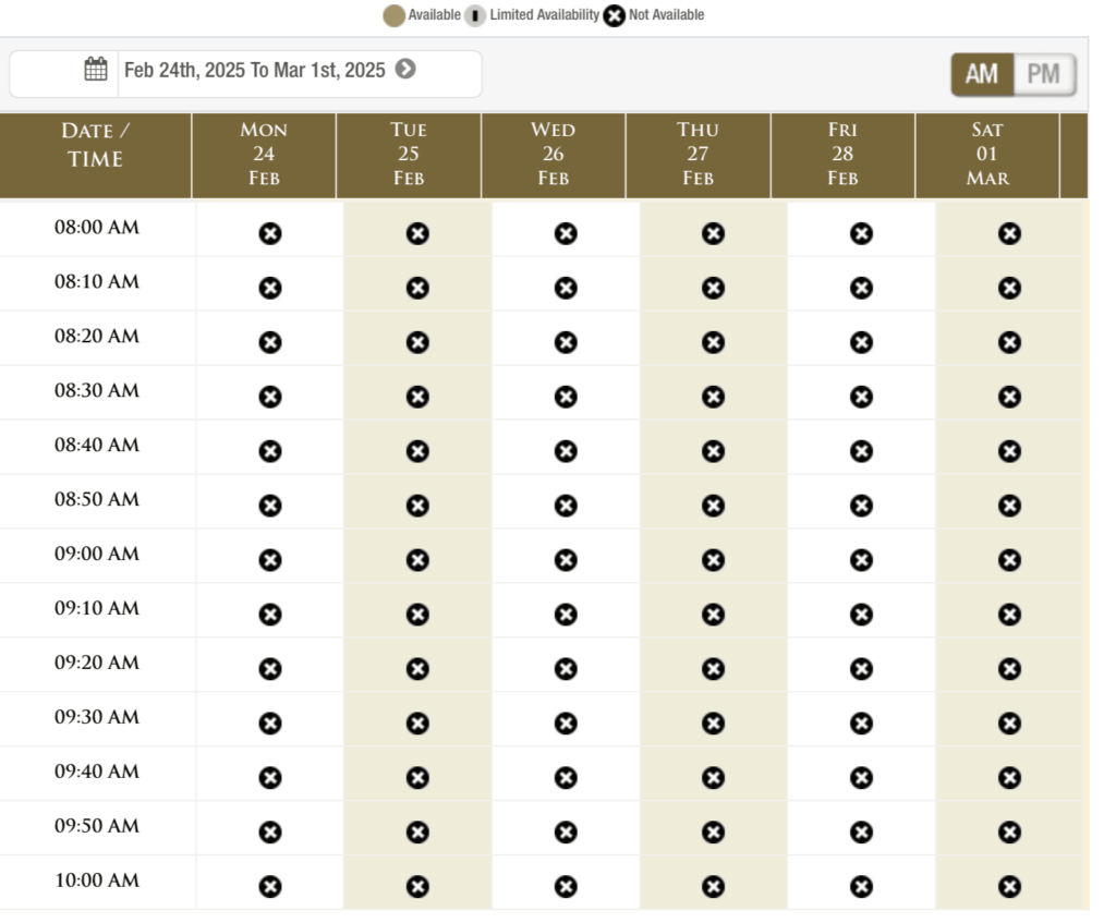 アメリカ合衆国議会議事堂-申込状況
