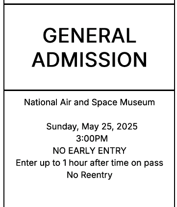 国立航空宇宙博物館-チケット