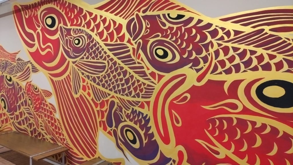 広島市民球場-鯉の絵